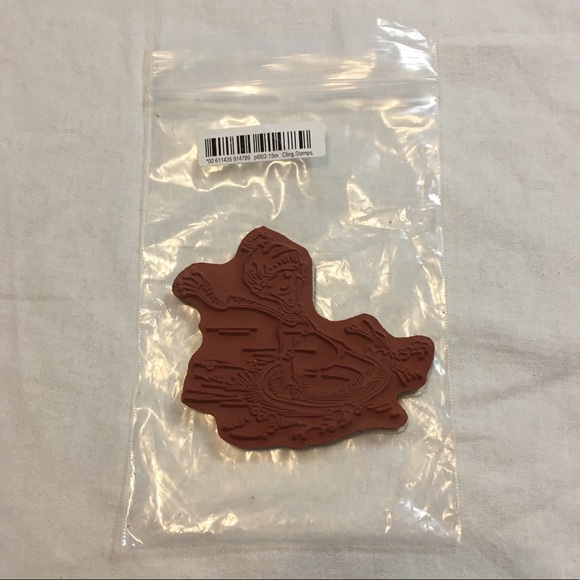 NWT Winter Sledding Boy Rubber Cling Stamp - Picture 2 of 3
